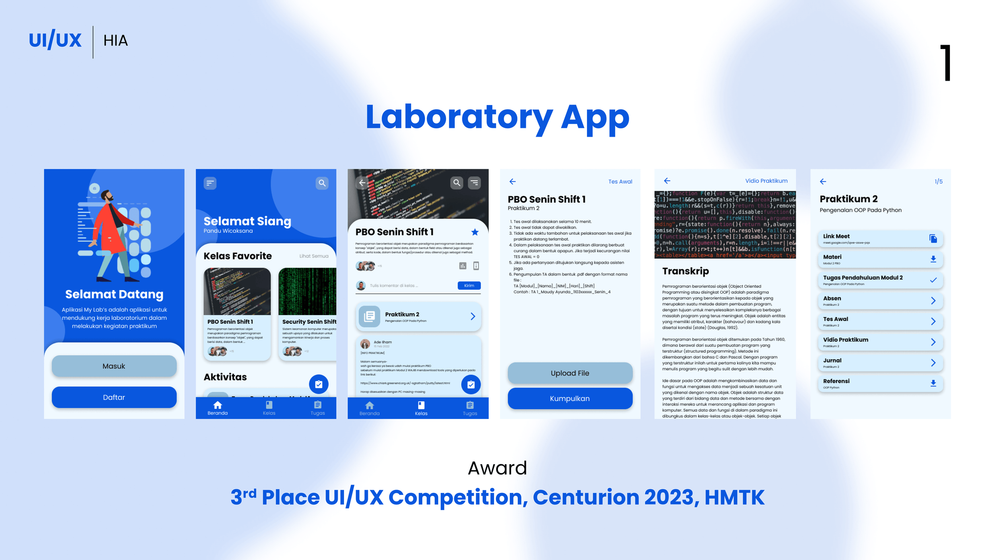 3rd Place UI/UX Competition Centurion 2023